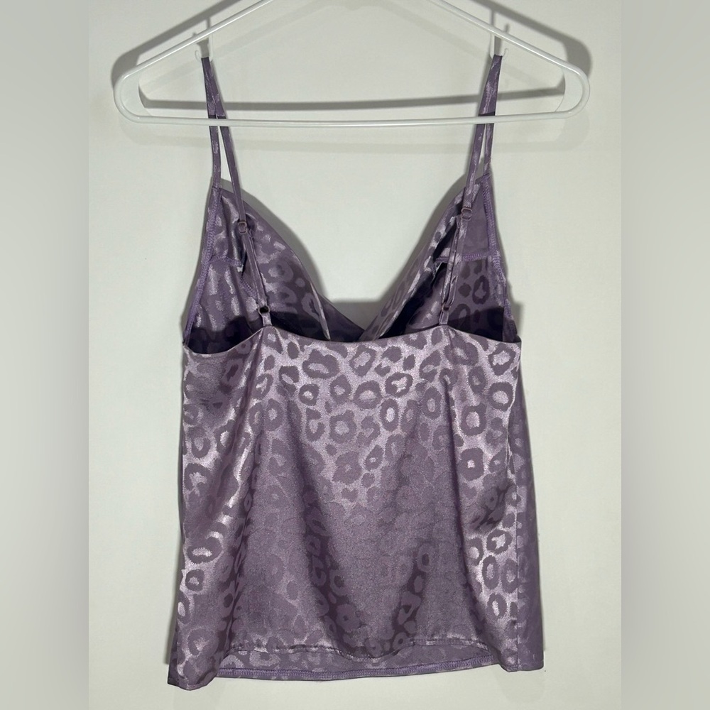 Nasty Gal Cat Fight Satin Purple Leopard Print Sleeveless Camisole - Picture 3 of 8